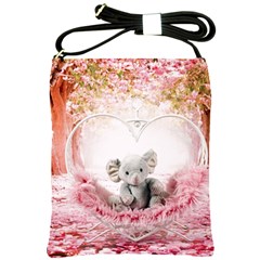 Elephant Heart Plush Vertical Toy Shoulder Sling Bags