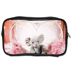 Elephant Heart Plush Vertical Toy Toiletries Bags 2-Side