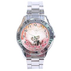 Elephant Heart Plush Vertical Toy Stainless Steel Analogue Watch