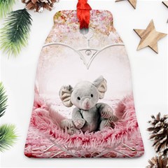 Elephant Heart Plush Vertical Toy Bell Ornament (2 Sides)