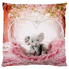 Elephant Heart Plush Vertical Toy Standard Flano Cushion Case (One Side)