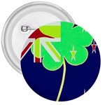 IrishShamrock New Zealand Ireland Funny St Patrick Flag 3  Buttons Front