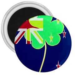 Irishshamrock New Zealand Ireland Funny St Patrick Flag 3  Magnets by yoursparklingshop