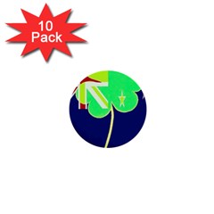 Irishshamrock New Zealand Ireland Funny St Patrick Flag 1  Mini Buttons (10 Pack)  by yoursparklingshop