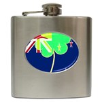 IrishShamrock New Zealand Ireland Funny St Patrick Flag Hip Flask (6 oz) Front