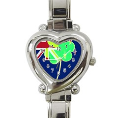 Irishshamrock New Zealand Ireland Funny St Patrick Flag Heart Italian Charm Watch by yoursparklingshop