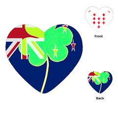 Irishshamrock New Zealand Ireland Funny St Patrick Flag Playing Cards (heart)  by yoursparklingshop