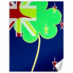 Irishshamrock New Zealand Ireland Funny St Patrick Flag Canvas 12  X 16   by yoursparklingshop