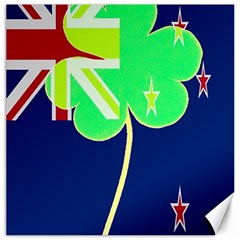 Irishshamrock New Zealand Ireland Funny St Patrick Flag Canvas 16  X 16   by yoursparklingshop