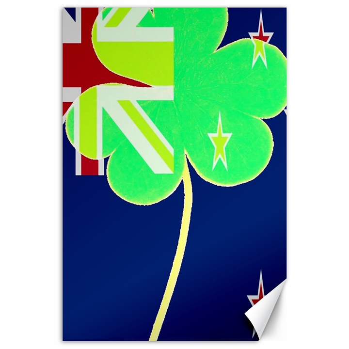 IrishShamrock New Zealand Ireland Funny St Patrick Flag Canvas 24  x 36 