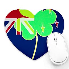 Irishshamrock New Zealand Ireland Funny St Patrick Flag Heart Mousepads by yoursparklingshop