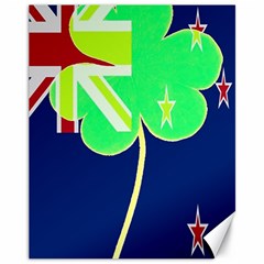 Irishshamrock New Zealand Ireland Funny St Patrick Flag Canvas 11  X 14   by yoursparklingshop