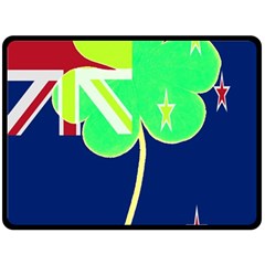 Irishshamrock New Zealand Ireland Funny St Patrick Flag Fleece Blanket (large)  by yoursparklingshop