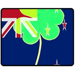 Irishshamrock New Zealand Ireland Funny St Patrick Flag Fleece Blanket (medium)  by yoursparklingshop