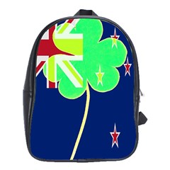 Irishshamrock New Zealand Ireland Funny St Patrick Flag School Bags (xl)  by yoursparklingshop