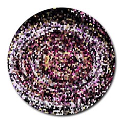 Mosaic Colorful Abstract Circular Round Mousepads by Amaryn4rt