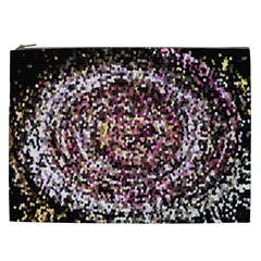 Mosaic Colorful Abstract Circular Cosmetic Bag (xxl)  by Amaryn4rt