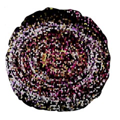 Mosaic Colorful Abstract Circular Large 18  Premium Flano Round Cushions by Amaryn4rt