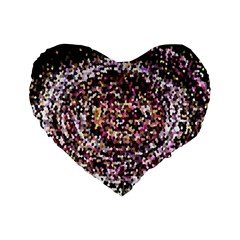 Mosaic Colorful Abstract Circular Standard 16  Premium Flano Heart Shape Cushions by Amaryn4rt