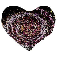 Mosaic Colorful Abstract Circular Large 19  Premium Flano Heart Shape Cushions by Amaryn4rt