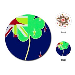 Irish Shamrock New Zealand Ireland Funny St Patrick Flag Playing Cards (round)  by yoursparklingshop