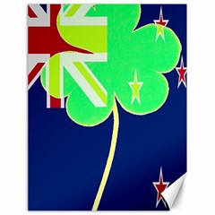 Irish Shamrock New Zealand Ireland Funny St Patrick Flag Canvas 18  X 24   by yoursparklingshop