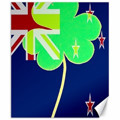 Irish Shamrock New Zealand Ireland Funny St Patrick Flag Canvas 20  X 24   by yoursparklingshop