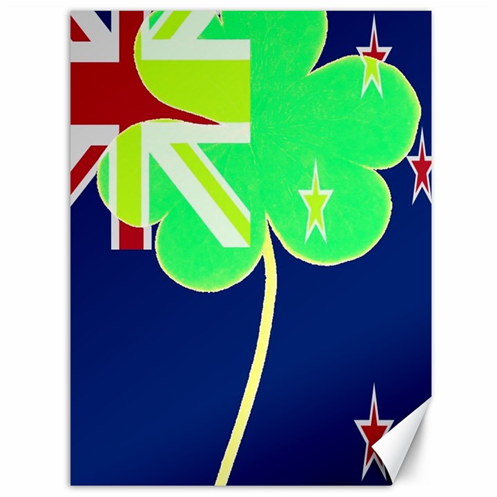 Irish Shamrock New Zealand Ireland Funny St Patrick Flag Canvas 36  x 48  