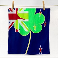 Irish Shamrock New Zealand Ireland Funny St Patrick Flag Face Towel by yoursparklingshop