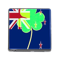 Irish Shamrock New Zealand Ireland Funny St Patrick Flag Memory Card Reader (square) by yoursparklingshop