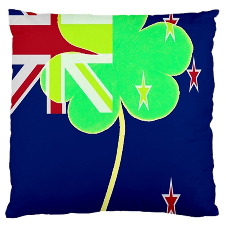 Irish Shamrock New Zealand Ireland Funny St Patrick Flag Large Cushion Case (One Side)