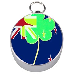 Irish Shamrock New Zealand Ireland Funny St Patrick Flag Silver Compasses by yoursparklingshop