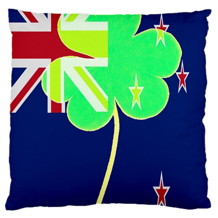 Irish Shamrock New Zealand Ireland Funny St Patrick Flag Standard Flano Cushion Case (One Side)