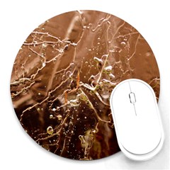 Ice Iced Structure Frozen Frost Round Mousepads by Amaryn4rt