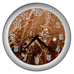 Ice Iced Structure Frozen Frost Wall Clocks (silver)  by Amaryn4rt