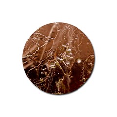 Ice Iced Structure Frozen Frost Rubber Coaster (round)  by Amaryn4rt