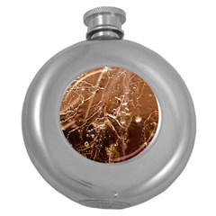 Ice Iced Structure Frozen Frost Round Hip Flask (5 Oz) by Amaryn4rt