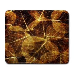 Leaves Autumn Texture Brown Large Mousepads by Amaryn4rt