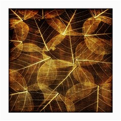 Leaves Autumn Texture Brown Medium Glasses Cloth (2-side) by Amaryn4rt