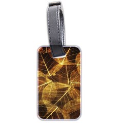 Leaves Autumn Texture Brown Luggage Tags (two Sides) by Amaryn4rt