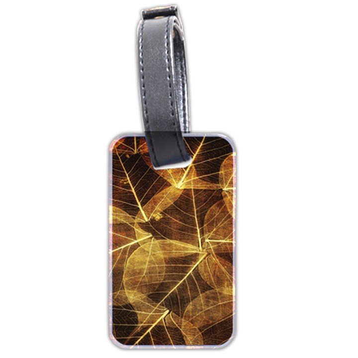 Leaves Autumn Texture Brown Luggage Tags (Two Sides)