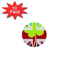 Irish British Shamrock United Kingdom Ireland Funny St  Patrick Flag 1  Mini Buttons (10 Pack)  by yoursparklingshop