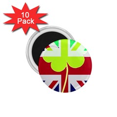 Irish British Shamrock United Kingdom Ireland Funny St  Patrick Flag 1 75  Magnets (10 Pack)  by yoursparklingshop