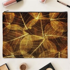 Leaves Autumn Texture Brown Cosmetic Bag (xxxl)  by Amaryn4rt