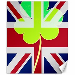 Irish British Shamrock United Kingdom Ireland Funny St  Patrick Flag Canvas 20  X 24   by yoursparklingshop