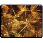 Leaves Autumn Texture Brown Double Sided Fleece Blanket (Medium)  58.8 x47.4  Blanket Front