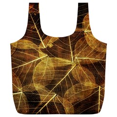 Leaves Autumn Texture Brown Full Print Recycle Bags (l)  by Amaryn4rt