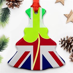 Irish British Shamrock United Kingdom Ireland Funny St  Patrick Flag Christmas Tree Ornament (2 Sides) by yoursparklingshop