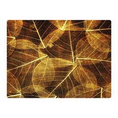 Leaves Autumn Texture Brown Double Sided Flano Blanket (mini)  by Amaryn4rt