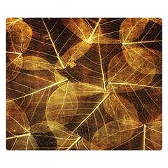 Leaves Autumn Texture Brown Double Sided Flano Blanket (small)  by Amaryn4rt